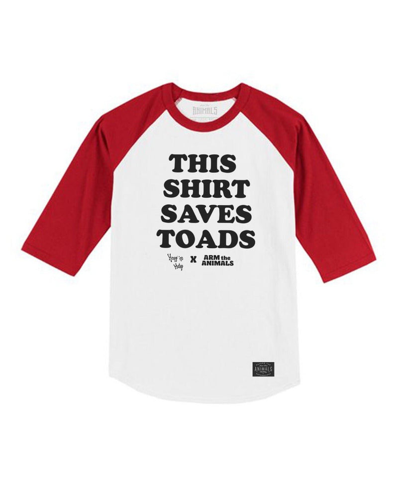 Load image into Gallery viewer, Unisex | This Shirt Saves Toads | 3/4 Sleeve Raglan - Arm The Animals Clothing LLC
