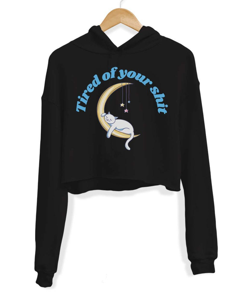 Load image into Gallery viewer, Unisex | Tired of Your Shit | Crop Hoodie - Arm The Animals Clothing Co.
