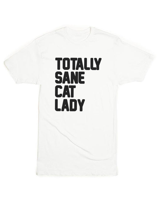 Unisex | Totally Sane Cat Lady (Text) | Oversized Tee - Arm The Animals Clothing Co.