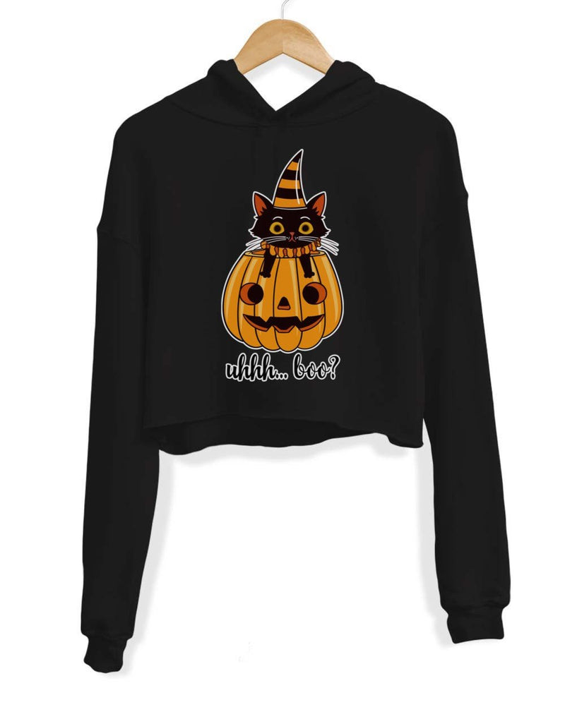 Load image into Gallery viewer, Unisex | Uhhh Boo | Crop Hoodie - Arm The Animals Clothing Co.
