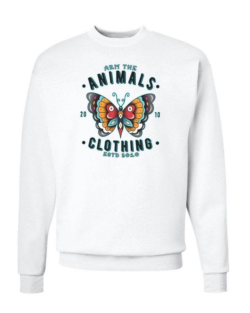 Load image into Gallery viewer, Unisex | Varsity Butterfly | Crewneck Sweatshirt - Arm The Animals Clothing Co.

