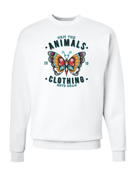Unisex | Varsity Butterfly | Crewneck Sweatshirt - Arm The Animals Clothing Co.