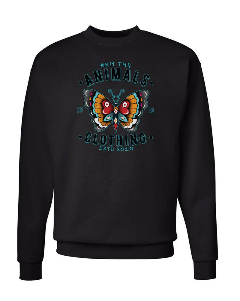 Load image into Gallery viewer, Unisex | Varsity Butterfly | Crewneck Sweatshirt - Arm The Animals Clothing Co.

