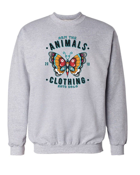 Unisex | Varsity Butterfly | Crewneck Sweatshirt - Arm The Animals Clothing Co.