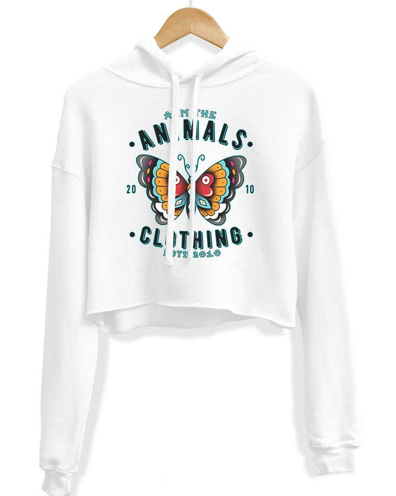 Load image into Gallery viewer, Unisex | Varsity Butterfly | Crop Hoodie - Arm The Animals Clothing Co.
