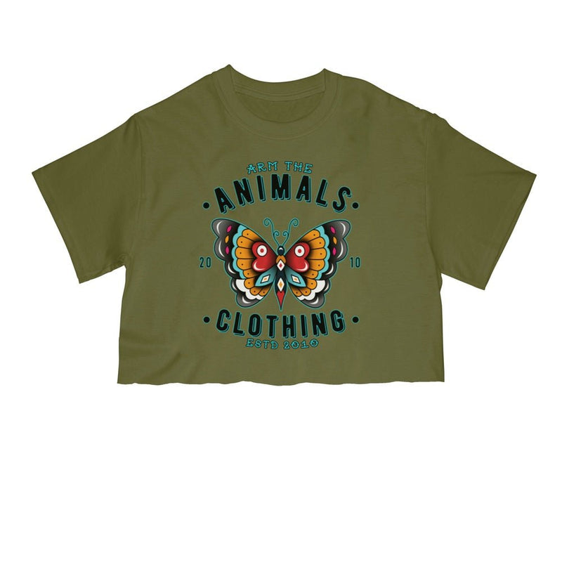 Load image into Gallery viewer, Unisex | Varsity Butterfly | Cut Tee - Arm The Animals Clothing Co.
