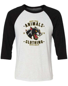Unisex | Varsity Panther | 3/4 Sleeve Raglan - Arm The Animals Clothing Co.