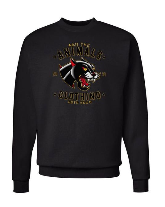 Unisex | Varsity Panther | Crewneck Sweatshirt - Arm The Animals Clothing Co.