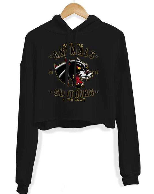 Unisex | Varsity Panther | Crop Hoodie - Arm The Animals Clothing Co.