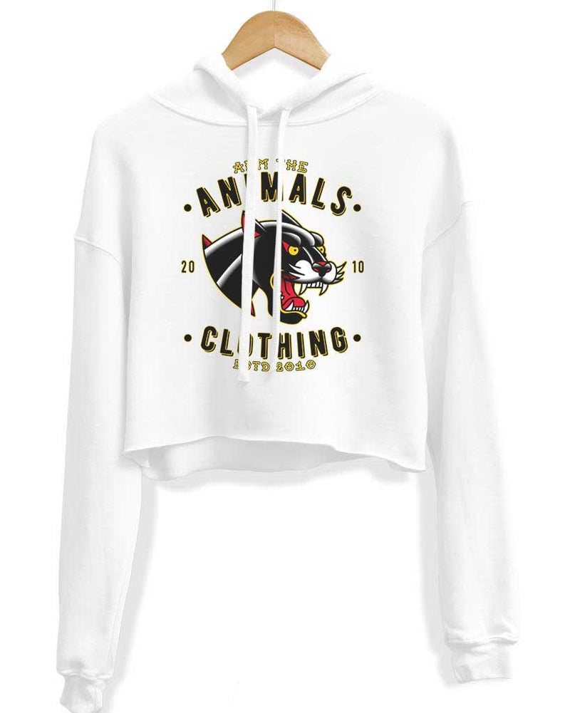 Load image into Gallery viewer, Unisex | Varsity Panther | Crop Hoodie - Arm The Animals Clothing Co.
