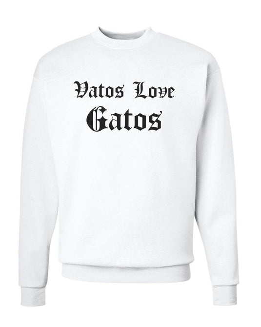 Unisex | Vatos Love Gatos | Crewneck Sweatshirt - Arm The Animals Clothing Co.