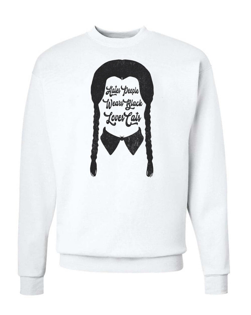 Load image into Gallery viewer, Unisex | We Wear Black On Wednesday | Crewneck Sweatshirt - Arm The Animals Clothing Co.

