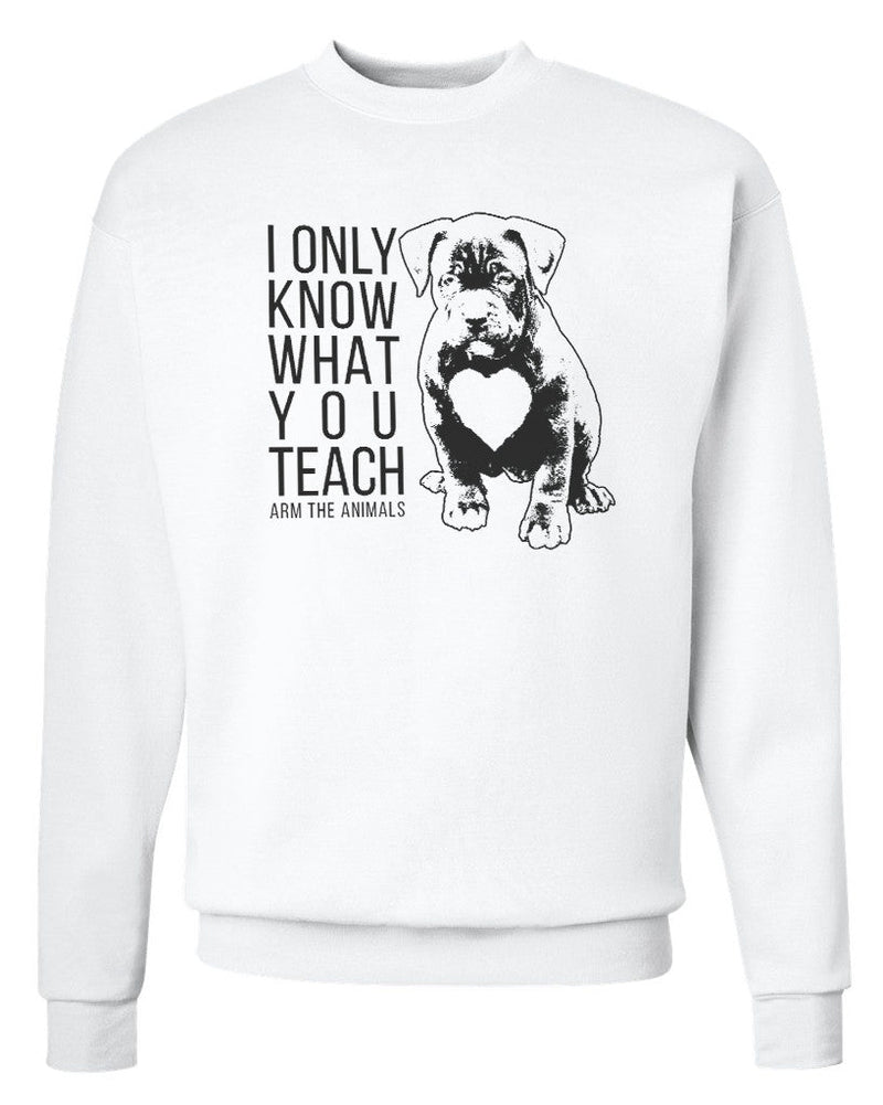 Load image into Gallery viewer, Unisex | What You Teach Pittie | Crewneck Sweatshirt - Arm The Animals Clothing Co.
