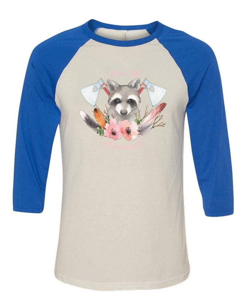 Load image into Gallery viewer, Unisex | Woodland Raccoon | 3/4 Sleeve Raglan - Arm The Animals Clothing Co.
