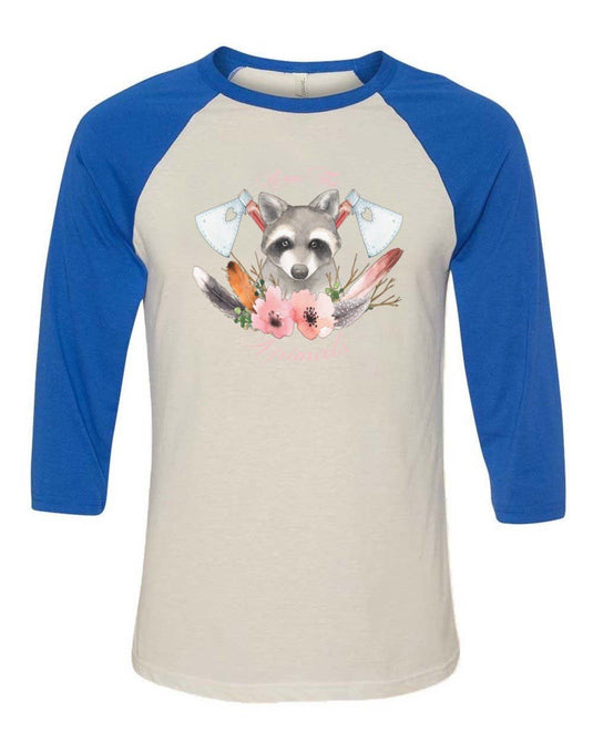Unisex | Woodland Raccoon | 3/4 Sleeve Raglan - Arm The Animals Clothing Co.