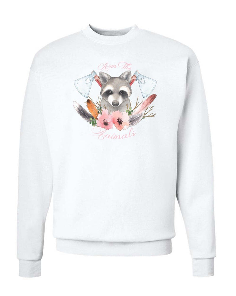 Load image into Gallery viewer, Unisex | Woodland Raccoon | Crewneck Sweatshirt - Arm The Animals Clothing Co.
