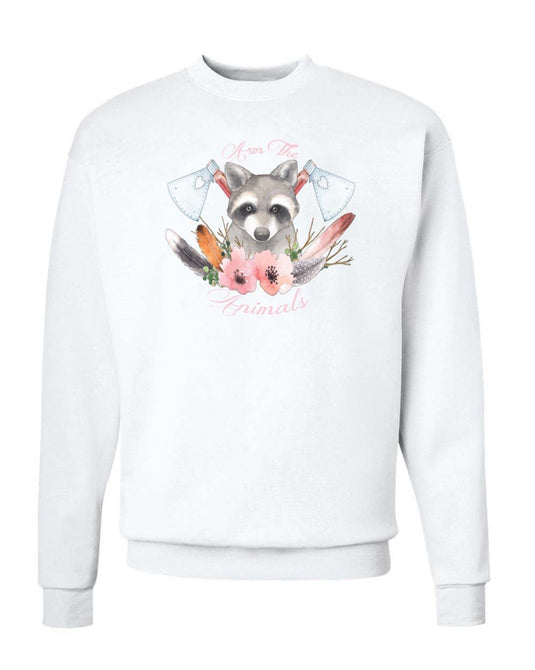 Unisex | Woodland Raccoon | Crewneck Sweatshirt - Arm The Animals Clothing Co.