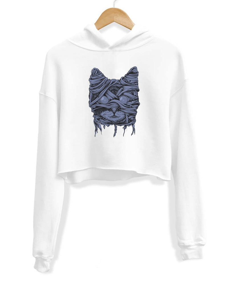 Load image into Gallery viewer, Unisex | Zombie Mummy Cat | Crop Hoodie - Arm The Animals Clothing Co.
