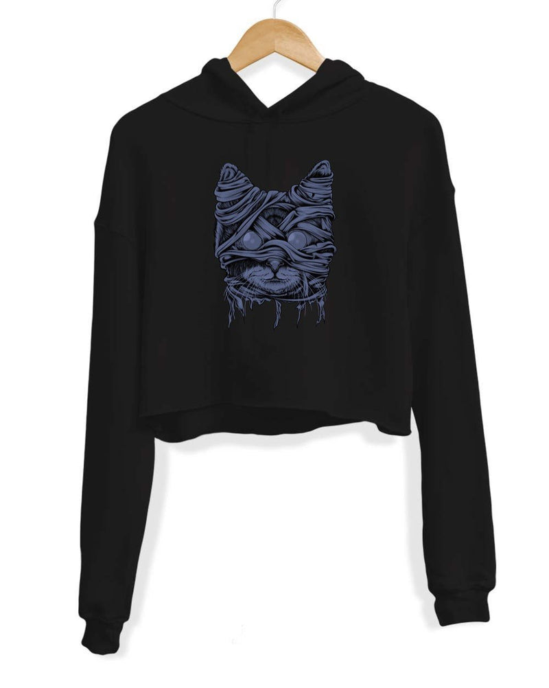 Load image into Gallery viewer, Unisex | Zombie Mummy Cat | Crop Hoodie - Arm The Animals Clothing Co.
