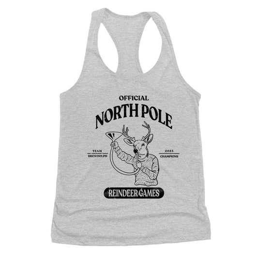 Women’s | Brewdolph The Drinking Reindeer | Ideal Tank Top - Arm The Animals Clothing LLC