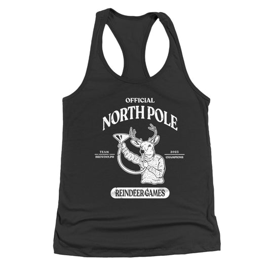Women’s | Brewdolph The Drinking Reindeer | Ideal Tank Top - Arm The Animals Clothing LLC