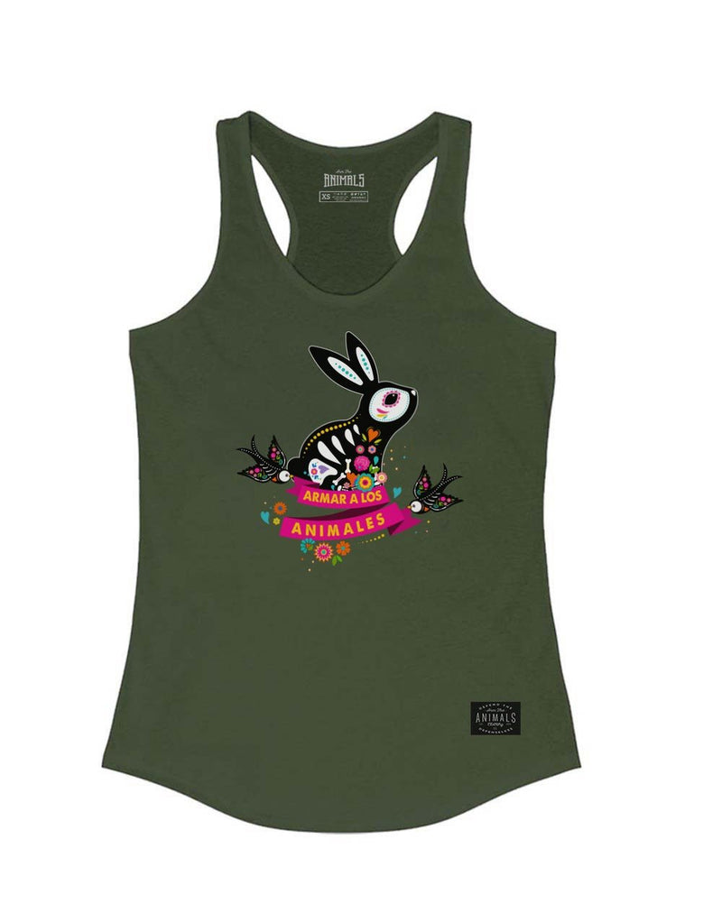 Load image into Gallery viewer, Women&#39;s | Bunny Alebrije | Ideal Tank Top - Arm The Animals Clothing Co.
