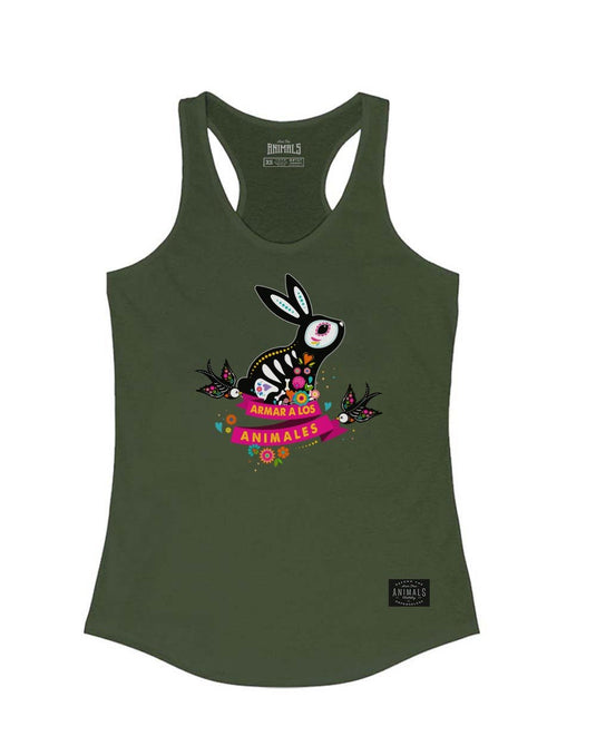 Women's | Bunny Alebrije | Ideal Tank Top - Arm The Animals Clothing Co.