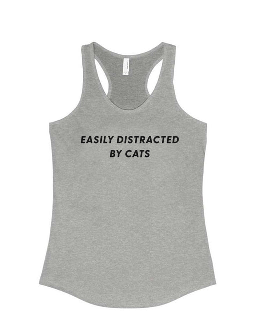 Women's | Easily Distracted Cat | Ideal Tank Top - Arm The Animals Clothing Co.