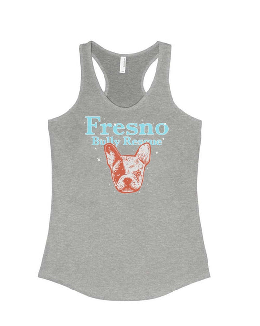 Women's | Fresno Bully Rescue Frenchie Logo | Tank Top - Arm The Animals Clothing Co.