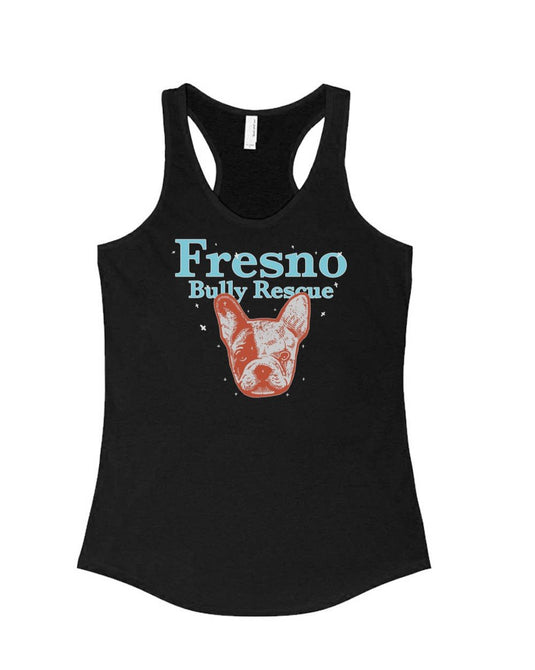 Women's | Fresno Bully Rescue Frenchie Logo | Tank Top - Arm The Animals Clothing Co.