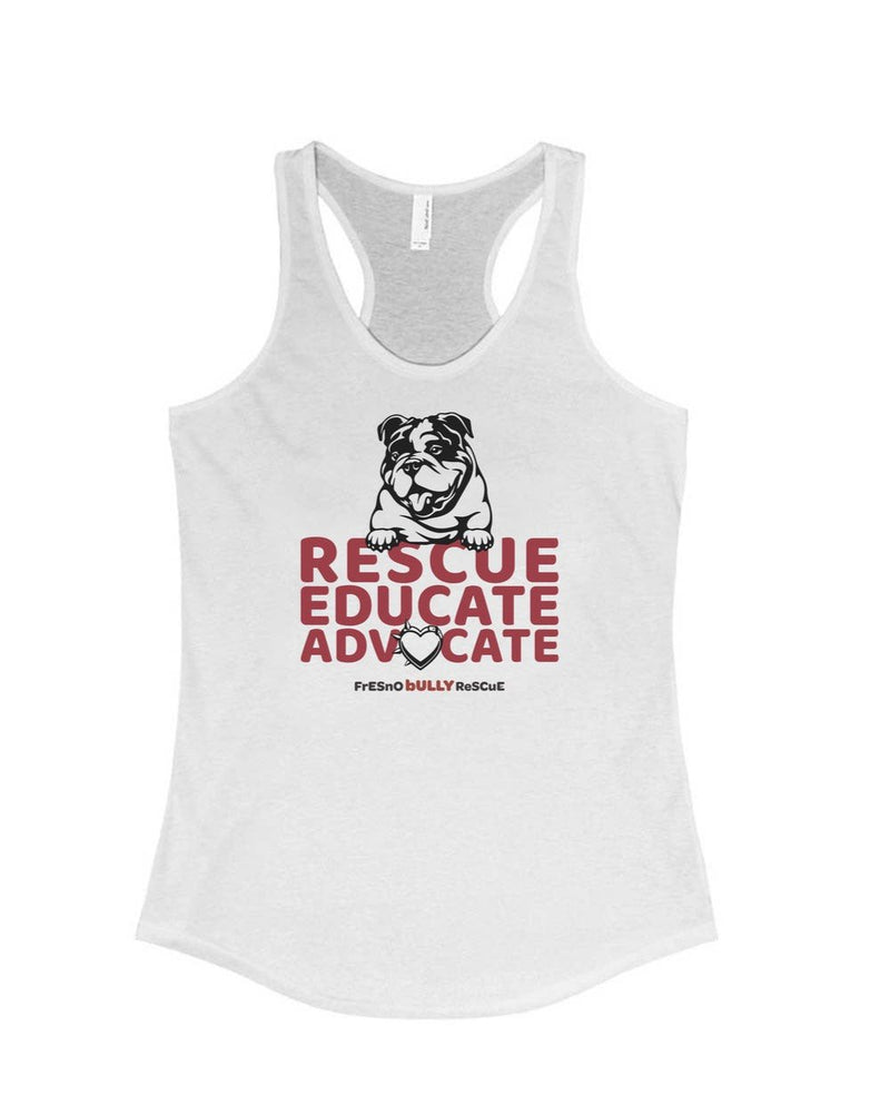 Load image into Gallery viewer, Women&#39;s | Fresno Bully Rescue Logo | Tank Top - Arm The Animals Clothing Co.
