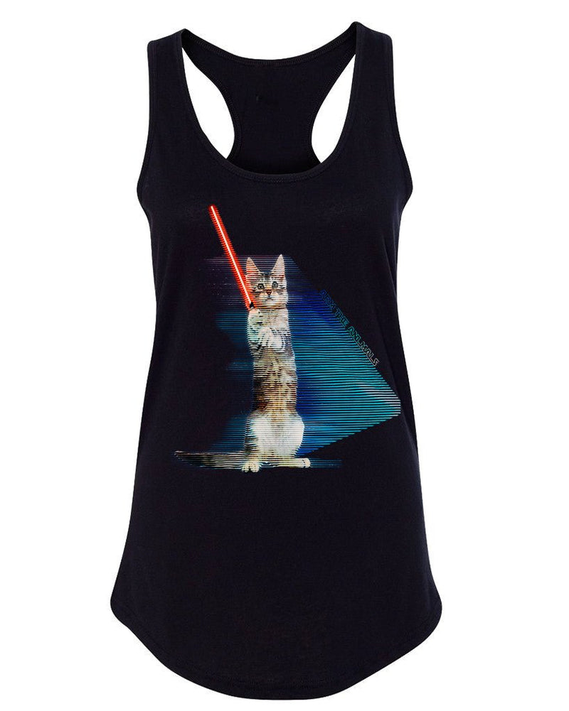 Load image into Gallery viewer, Women&#39;s | Hologram Battle Cat | Ideal Tank Top - Arm The Animals Clothing LLC
