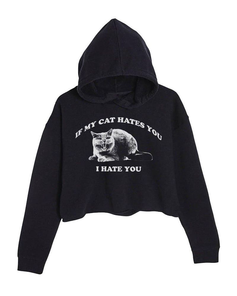 Load image into Gallery viewer, Women&#39;s | If My Cat Hates You | Crop Hoodie - Arm The Animals Clothing LLC
