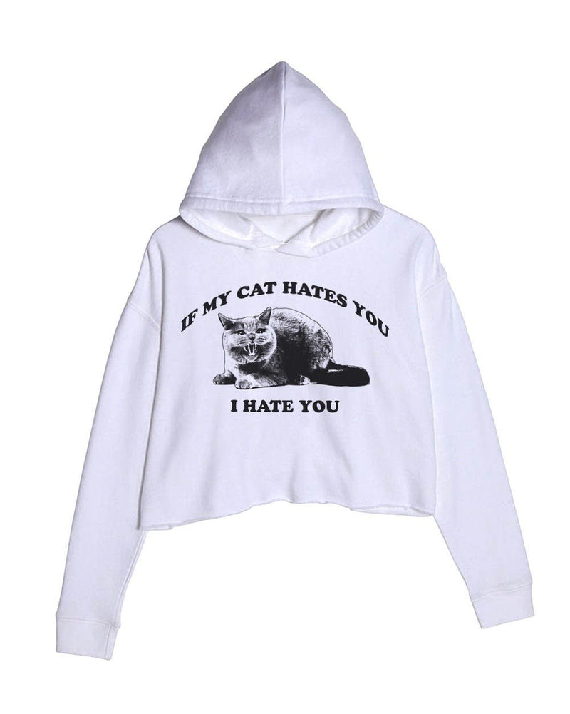Load image into Gallery viewer, Women&#39;s | If My Cat Hates You | Crop Hoodie - Arm The Animals Clothing LLC
