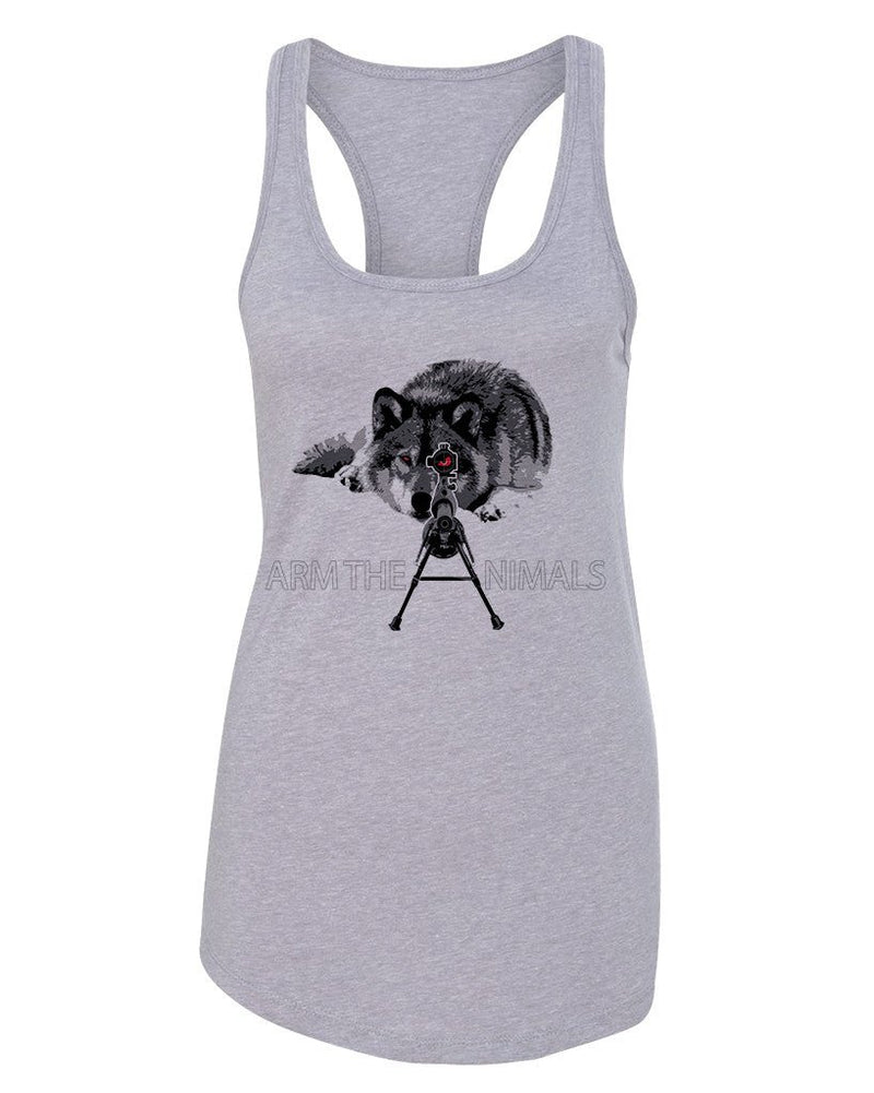 Load image into Gallery viewer, Women&#39;s | M-16 Wolf Arctic Warfare | Ideal Tank Top - Arm The Animals Clothing Co.
