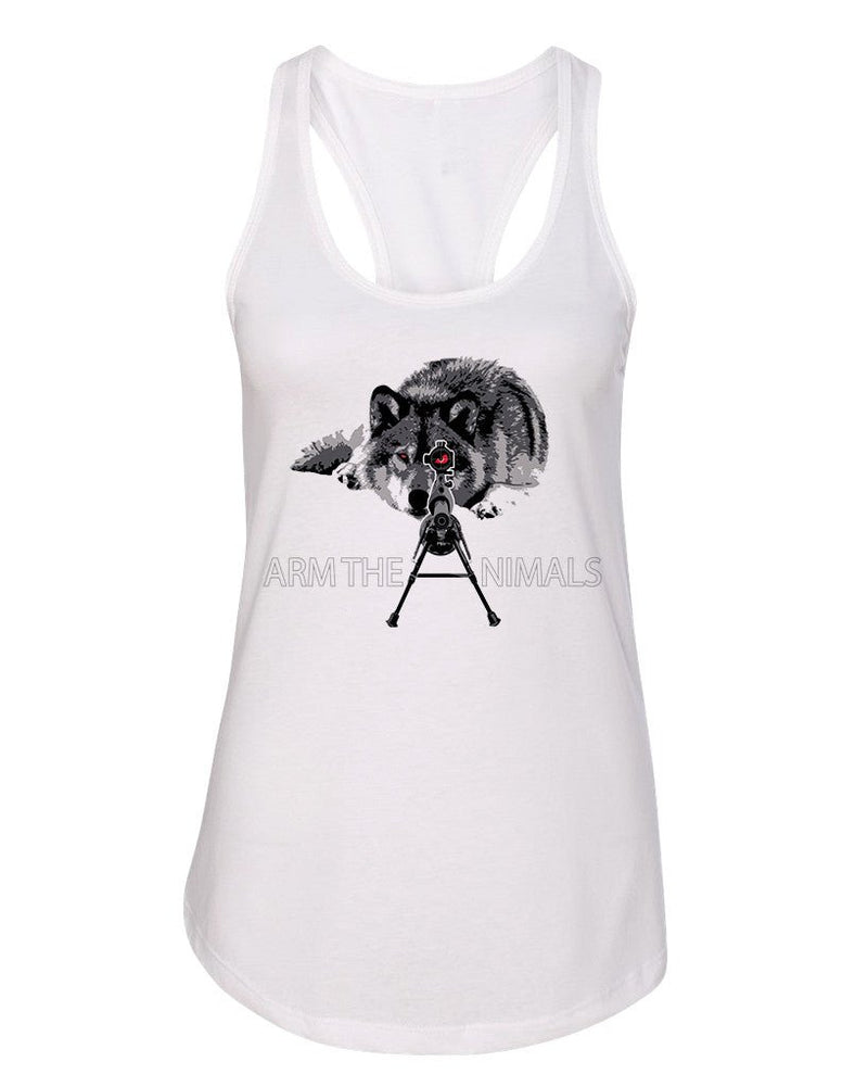 Load image into Gallery viewer, Women&#39;s | M-16 Wolf Arctic Warfare | Ideal Tank Top - Arm The Animals Clothing Co.
