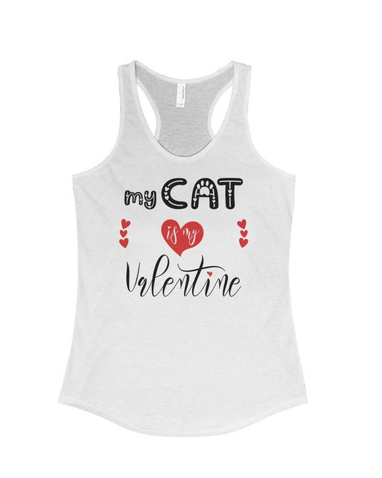 Women's | My Cat is my Valentine | Ideal Tank Top - Arm The Animals Clothing Co.