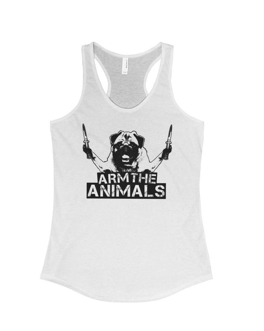 Women s Pug Don t Play Ideal Tank Top Arm The Animals
