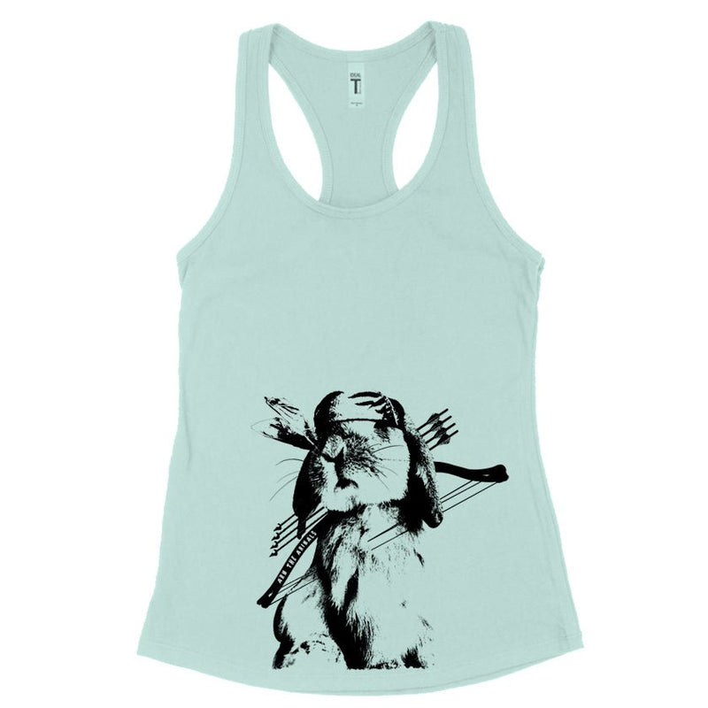 Load image into Gallery viewer, Women&#39;s | Rambo Bunny | Ideal Tank Top - Arm The Animals Clothing Co.
