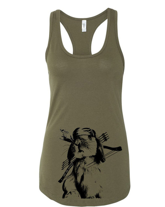 Women's | Rambo Bunny | Ideal Tank Top - Arm The Animals Clothing Co.