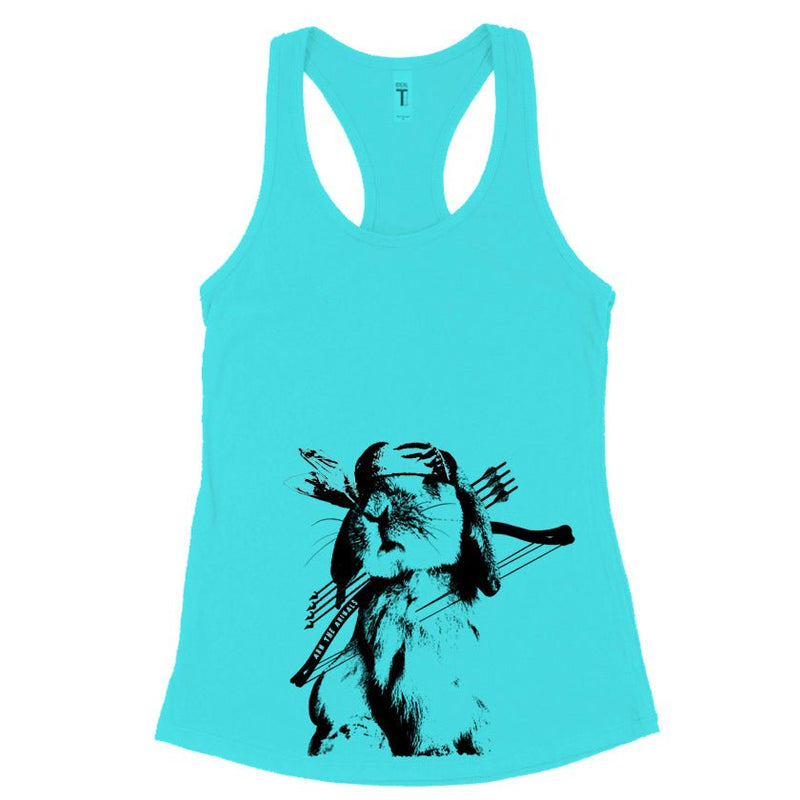 Load image into Gallery viewer, Women&#39;s | Rambo Bunny | Ideal Tank Top - Arm The Animals Clothing Co.
