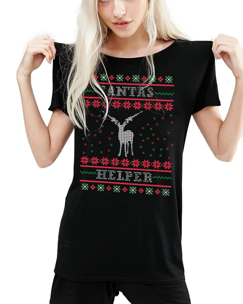 Load image into Gallery viewer, Women&#39;s | Santa&#39;s Helper | Oversized Tee - Arm The Animals Clothing LLC
