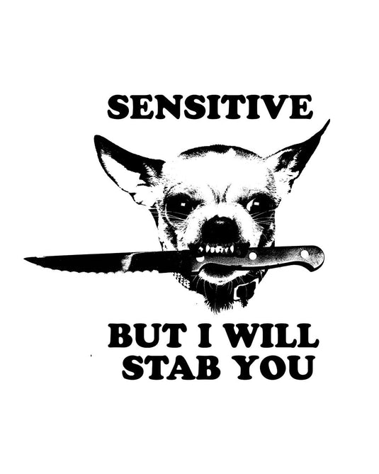 Women's | Sensitive (Dog Version) | Cut Tee - Arm The Animals Clothing LLC
