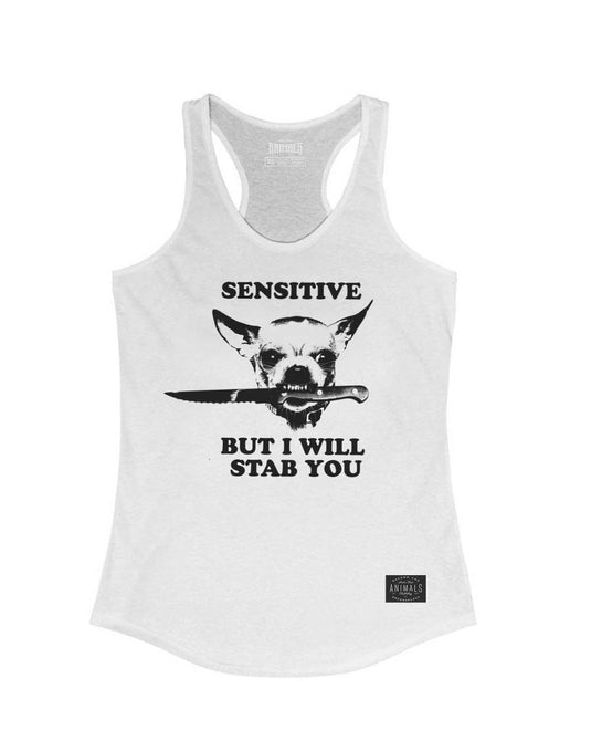 Women's | Sensitive (Dog Version) | Tank Top - Arm The Animals Clothing Co.