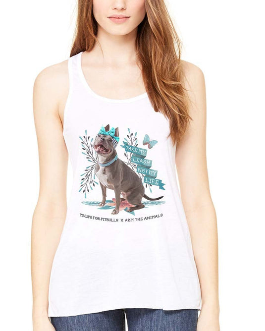 Women's | Take My Leash Not My Life | Ideal Tank Top - Arm The Animals Clothing Co.