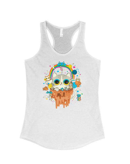 Women's | Tripping Morning Cats | Tank Top - Arm The Animals Clothing Co.