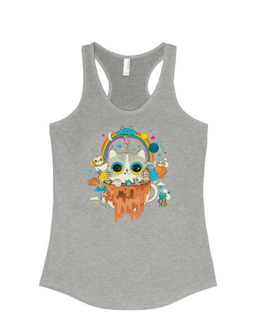 Women's | Tripping Morning Cats | Tank Top - Arm The Animals Clothing Co.