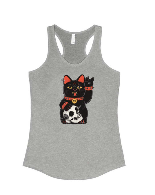 Women's | Unlucky Black Cat | Tank Top - Arm The Animals Clothing Co.