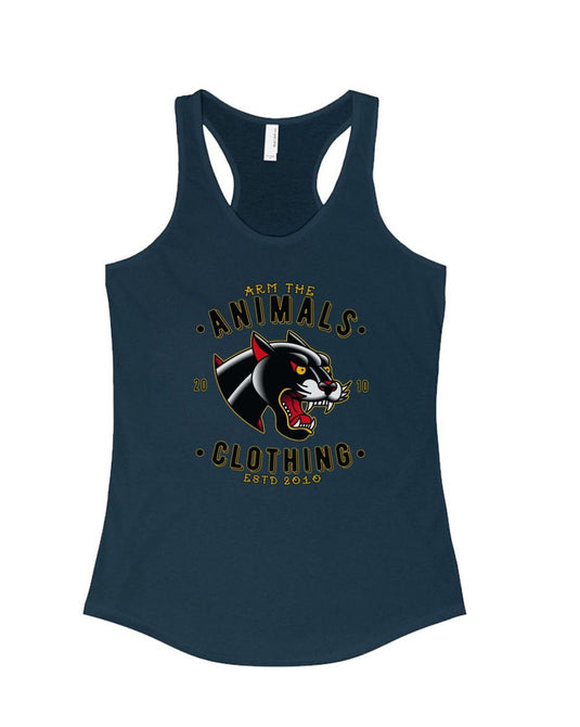 Women's | Varsity Panther | Ideal Tank Top - Arm The Animals Clothing Co.